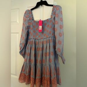 Lilly Pulitzer Rainna long sleeve smocked dress XS